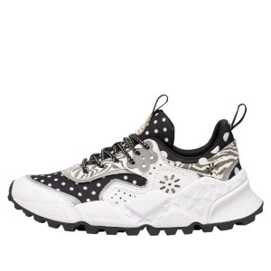 Black / White Flower Mountain KOTETSU Women's Sneakers | SAWLXJMNR