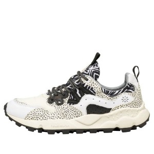 White / Black Flower Mountain YAMANO 3 UNI Women's Sneakers | SAMUZQBLA