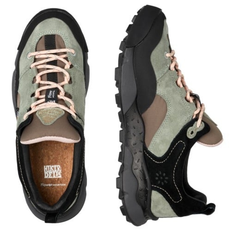 Black / Green Flower Mountain BACK COUNTRY Men's Sneakers | SAVBUAMQN