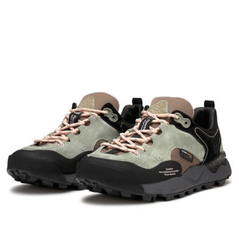 Black / Green Flower Mountain BACK COUNTRY Men's Sneakers | SAVBUAMQN