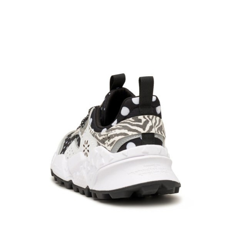 Black / White Flower Mountain KOTETSU Women's Sneakers | SAWLXJMNR