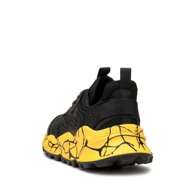 Black / Yellow Flower Mountain KOTETSU UNI Women's Sneakers | SATLQPHCX