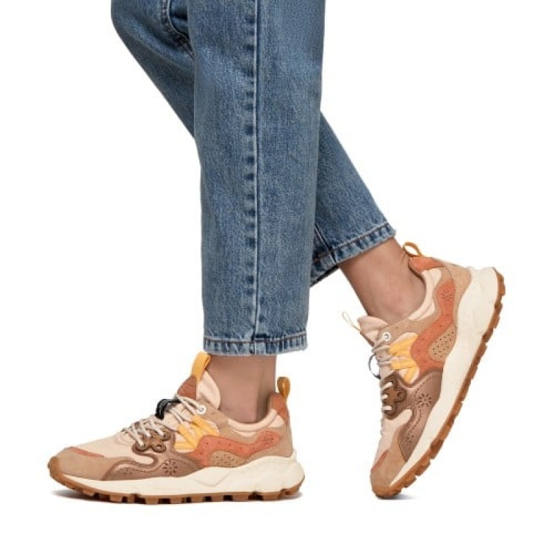 Brown Flower Mountain YAMANO 3 Women's Sneakers | SAJBHTOMZ