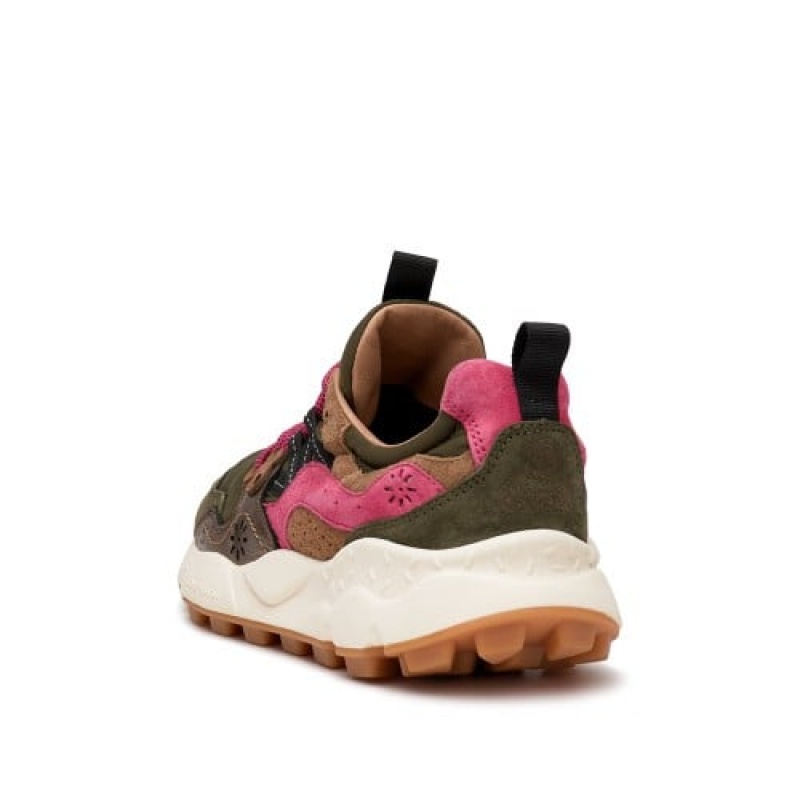 Brown / Pink Flower Mountain YAMANO 3 Women's Sneakers | SAVSPGYXM