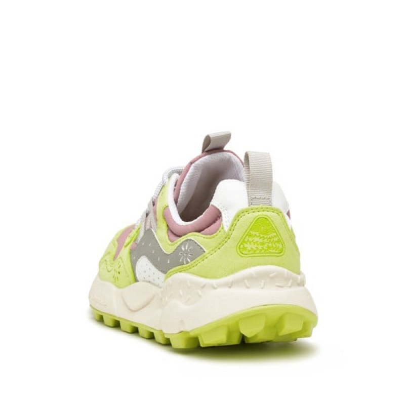 Light Green / Pink Flower Mountain YAMANO 3 Women's Sneakers | SAPQSWOUZ