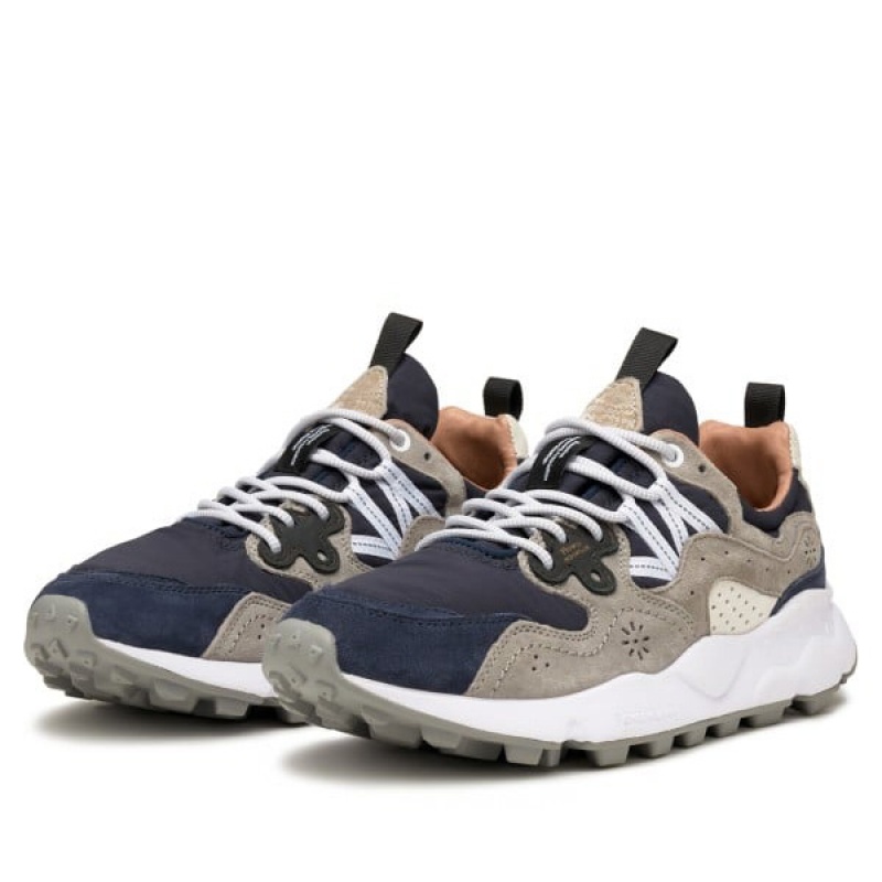 Navy / Grey Flower Mountain YAMANO 3 Men's Sneakers | SAGPQFRTA