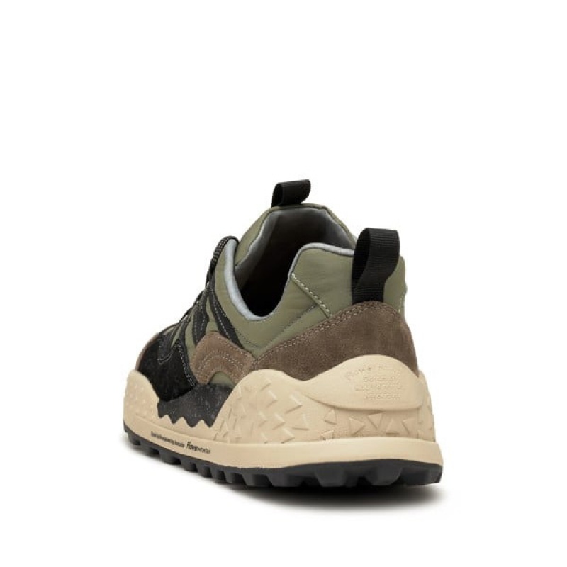 Olive Flower Mountain WASHI Men's Sneakers | SADJFCNWR