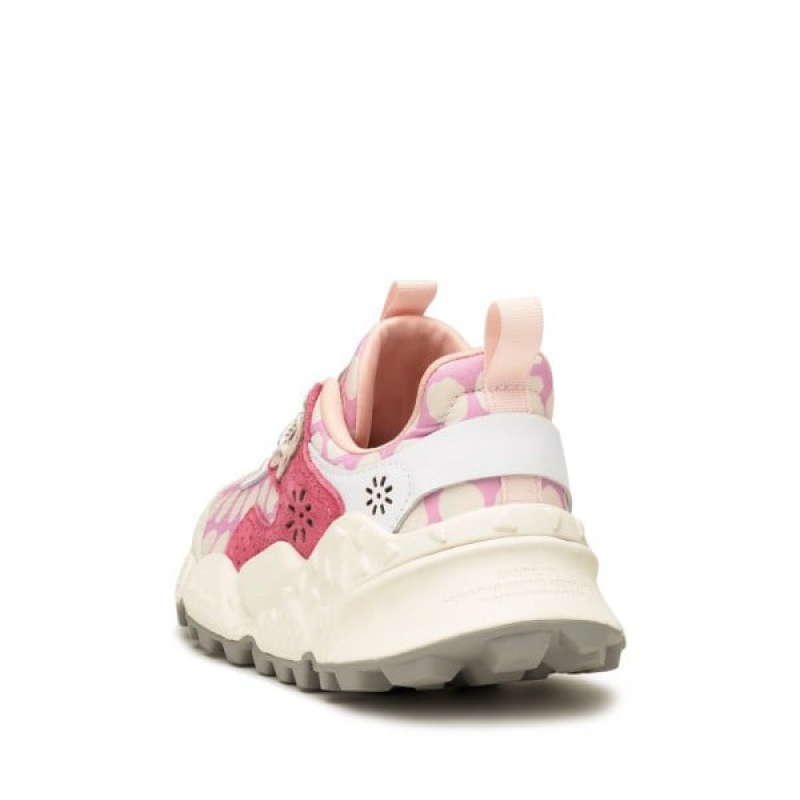 White / Pink Flower Mountain KOTETSU Women's Sneakers | SAPCSFLAO