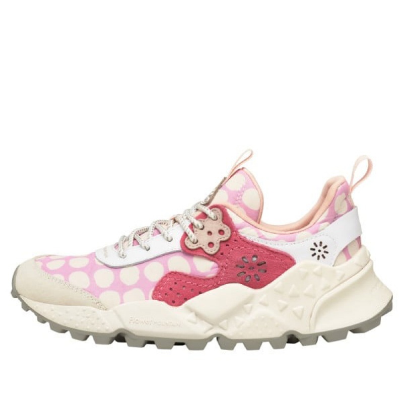 White / Pink Flower Mountain KOTETSU Women\'s Sneakers | SAPCSFLAO